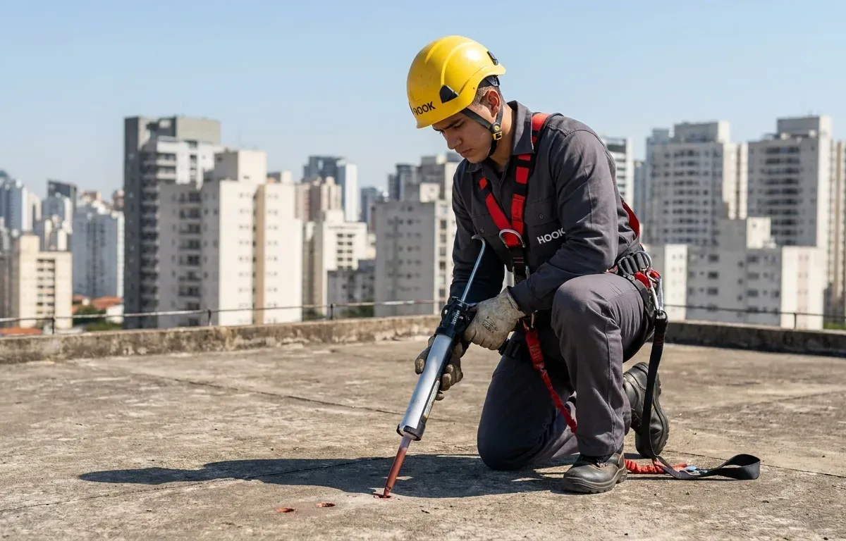 Ancoragem em Laje de Concreto — vistoria técnica em edificação