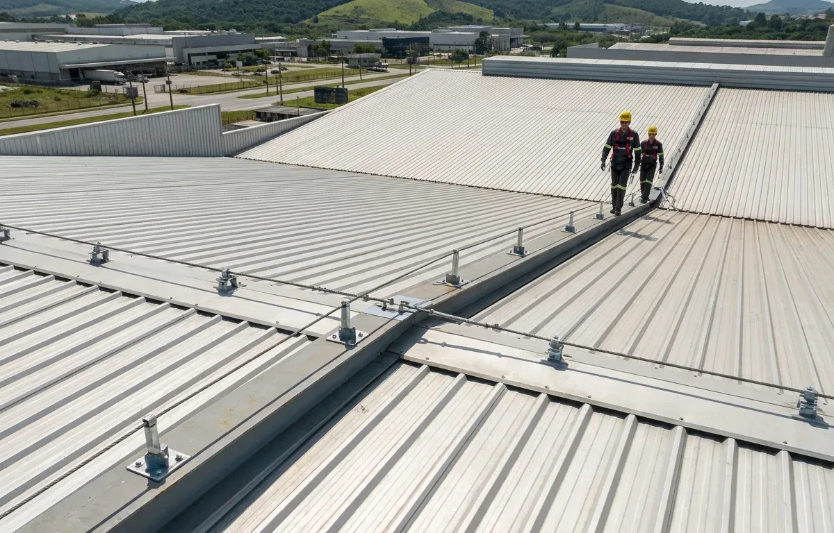 Linha de Vida em Galpões Industriais — vistoria técnica em edificação