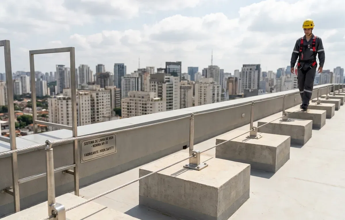 Linha de Vida — Sistemas Antiqueda Certificados — vistoria técnica em edificação