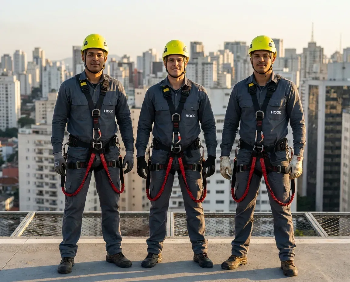 Equipe Hook certificada NR-18 e NR-35 em cobertura